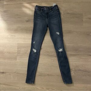 Size W26 L30 Hollister Blue High-Rise Jean Leggings/Skinny Jeans